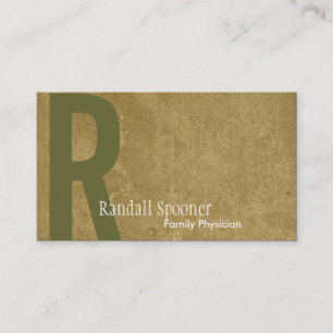 Monogram Green Khaki Brown Physician Visitekaartje