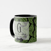 Monogram Green Leaf Tropical RING BEARER Wedding Mok (Voorkant links)
