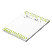 Monogram Green White Ikat Chevron Zig Zag Pattern Notitieblok (Gedraaid)