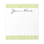 Monogram Green White Ikat Chevron Zig Zag Pattern Notitieblok (Voorkant)