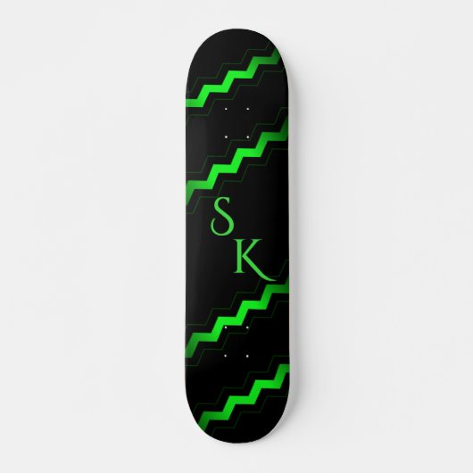 Monogram Green Zag Accent Skateboard (Voorkant)