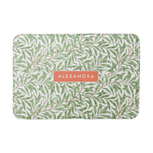 Monogram Greenery Botanical Pattern Green Sinaasap Badmat