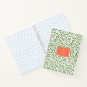 Monogram Greenery Botanical Pattern Green Sinaasap Notitieboek (Binnen)