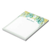 Monogram Greenery Eucalyptus Leaves Olive Notitieblok (Gedraaid)