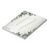 Monogram Greenery Floral Eucalyptus Leaves Notitieblok (Gedraaid)