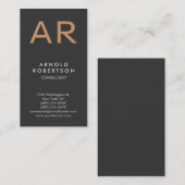 Monogram Grey Carte de visite consultant tendance (Devant / Derrière)