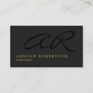 Monogram Grey Gold Carte de visite professionnel