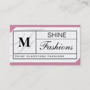 Monogram Grid (roze flamingo) Visitekaartje