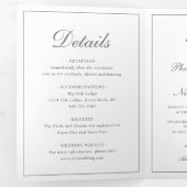 Monogram Grijs Formele Foto Traditionele Huwelijk Drieluik Uitnodiging (Binnenzijde eerst)