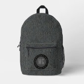 Monogram grijs leder bedrukte rugzak (Voorkant)