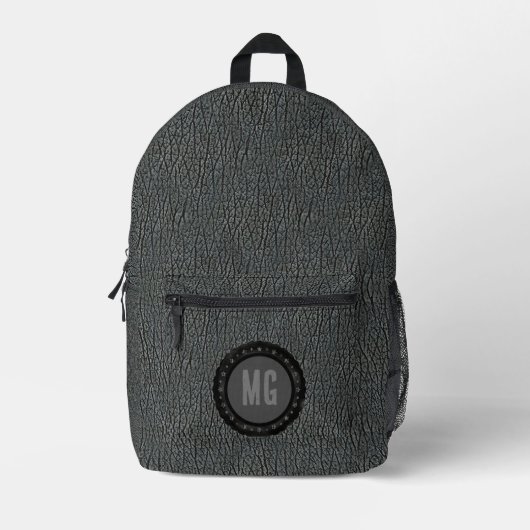 Monogram grijs leder bedrukte rugzak (Voorkant)