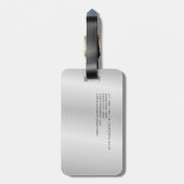 Monogram grijs - minimalistisch bagagelabel (Achterkant verticaal)