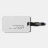 Monogram grijs - minimalistisch bagagelabel (Achterkant horizontaal)