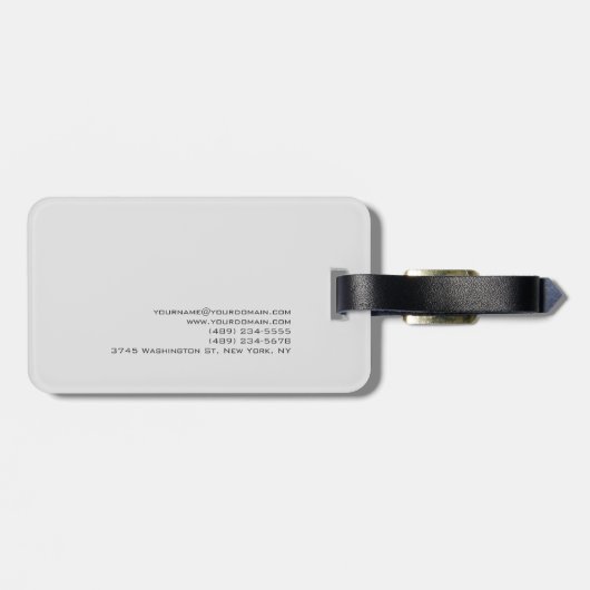 Monogram grijs - minimalistisch bagagelabel (Achterkant horizontaal)