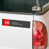 Monogram grijs - minimalistisch bumpersticker (Op Truck)