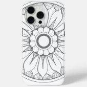Monogram grijs modern Daisy Medallion Pattern Case-Mate iPhone Case (Achterkant)