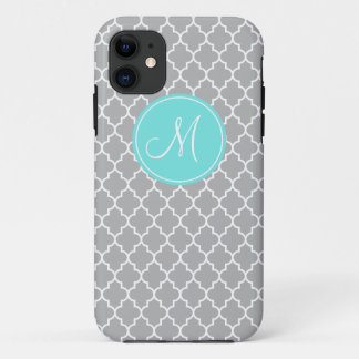 Monogram Grijs Quatrefoil Patroon iPhone 5/5s Hoes