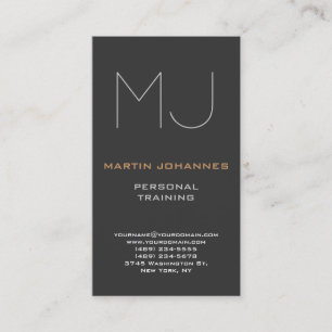 Monogram Grijs Sport Personal Trainer Visitekaartj Visitekaartje