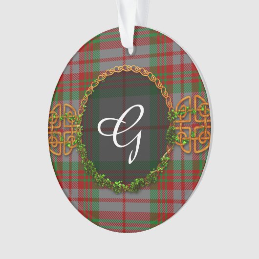 Monogram grijs Tartan Ornament (voorkant)