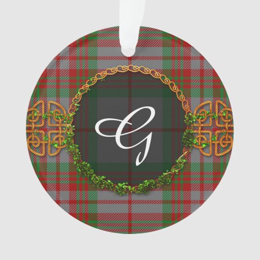 Monogram grijs Tartan Ornament (voorkant)