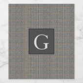 Monogram Grijs Tweed Trouwcadeau voor Bruidsjonker Wijn Etiket (Enkel label)