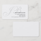 Monogram grijs White Ronde Corner Visitekaartje (Voorkant / Achterkant)