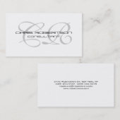 Monogram grijs Wit aantrekkelijk Visitekaartje (Voorkant / Achterkant)