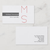 Monogram grijs wit fotografie Visitekaartje (Voorkant / Achterkant)