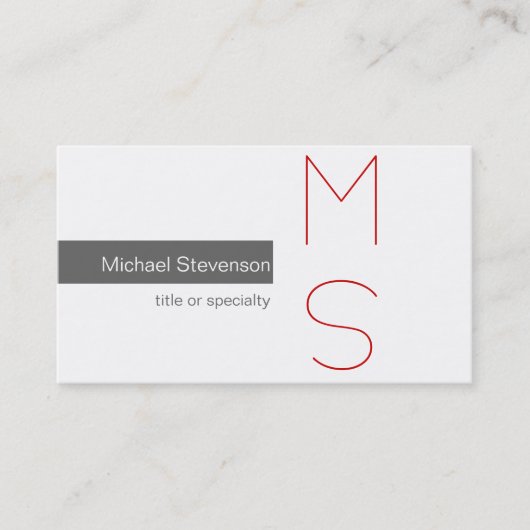 Monogram grijs wit fotografie Visitekaartje (Voorkant)