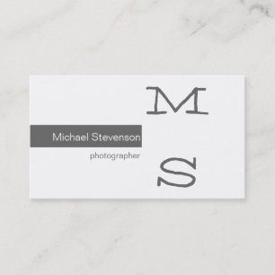 Monogram grijs wit fotografie Visitekaartje