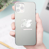 Monogram Grijs Wit Gewoon Kalligrafie Script Sticker (Telefoon)
