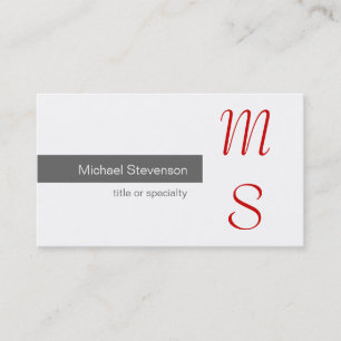 Monogram Grijs Wit Rood Fotografie Visitekaartje