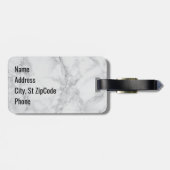 Monogram grijs, zwart en grijs marmer bagagelabel (Achterkant horizontaal)