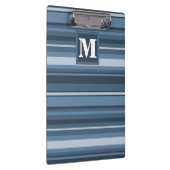 Monogram grijsblauwe strepen klembord (Rechts)