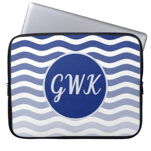 Monogram grijze blauwe golflengte elektronica tas