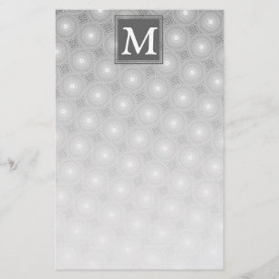 Monogram grijze cirkels patroon briefpapier
