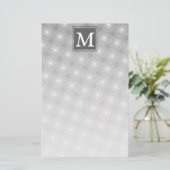 Monogram grijze cirkels patroon briefpapier (Staand voorkant)
