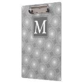 Monogram grijze cirkels patroon klembord (Links)
