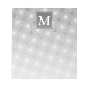 Monogram grijze cirkels patroon notitieblok