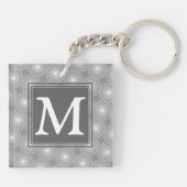 Monogram grijze cirkels patroon sleutelhanger (Achterkant)
