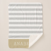 Monogram grijze en goudstrepen | bewerkbare kleure
