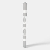 Monogram grijze en koraalpreppy stripes Case-Mate iPhone case (Achterkant / Rechts)
