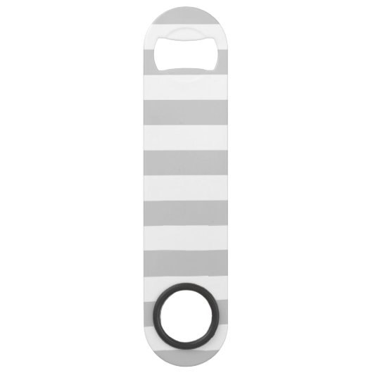 Monogram grijze en Navy Preppy Stripes Speed Flessenopener (Achterkant)
