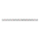 Monogram grijze en witte Chevron met Pastel Roze Lint (Voorkant)
