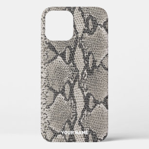 Monogram Grijze Snakeskin-Hoesje-Mate iPhone-tas iPhone 12 Hoesje