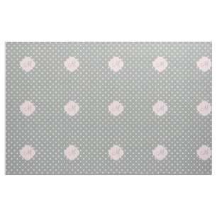 Monogram grijze, witte en parelroze polaire dot stof