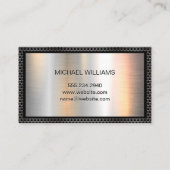 Monogram Grill Pattern Chrome Metallic Banner Visitekaartje (Achterkant)