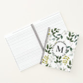 Monogram groen blad patroon te doen lijst notitieboek (Binnen)