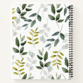 Monogram groen blad patroon te doen lijst notitieboek (Achterkant)