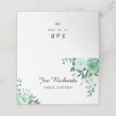 Monogram groen bloemen bruiloft (Buitenkant ongevouwen)